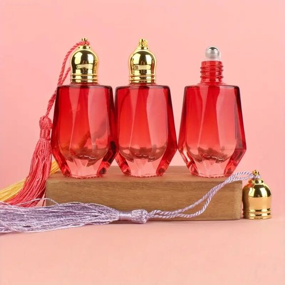 1pc.  Glass Perfume Bottle - Red - Picture 1 of 3